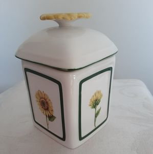 Villeroy & Boch Flora Yellow Sunflower Charm /Jam Jar EUC